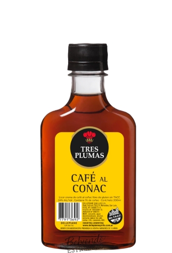 Petaca tres plumas café al coñac