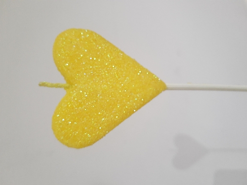Vela Corazón Glitter Amarillo