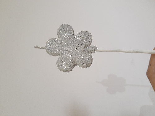 Vela Flor Glitter Plata