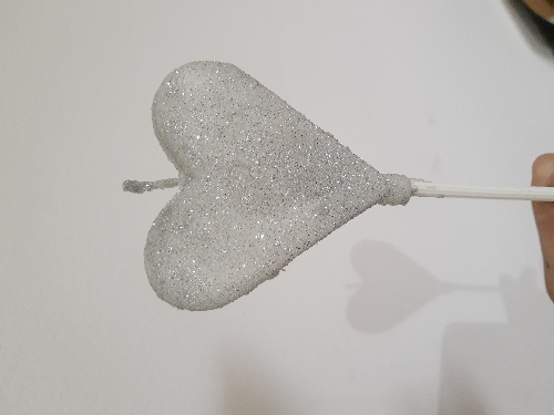 Vela Corazón Glitter Plata