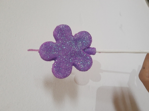 Vela Flor Glitter Lila