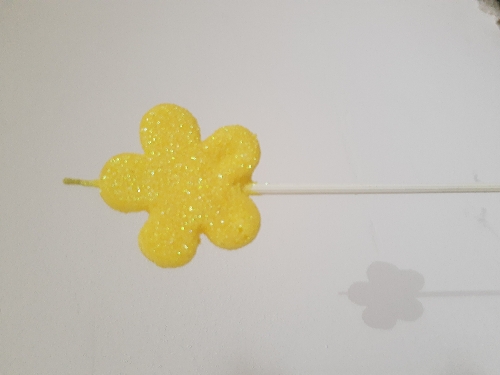 Vela Flor Glitter Amarillo