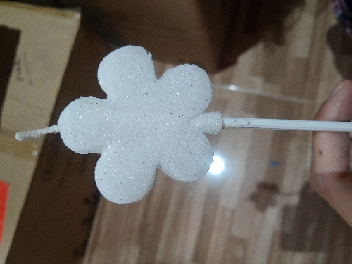 Vela Flor Glitter Blanca