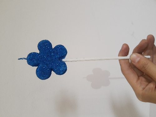 Vela Flor Glitter Azul