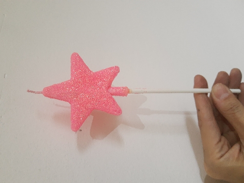 Vela Estrella Glitter Rosa