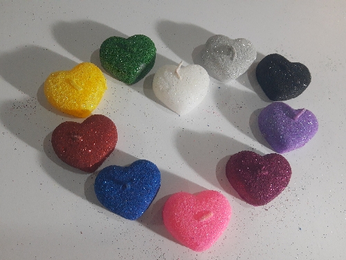 Velón Corazón Glitter