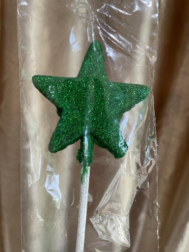 Vela Estrella Glitter Verde