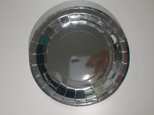 Platos Metalizados Plata x 6 u