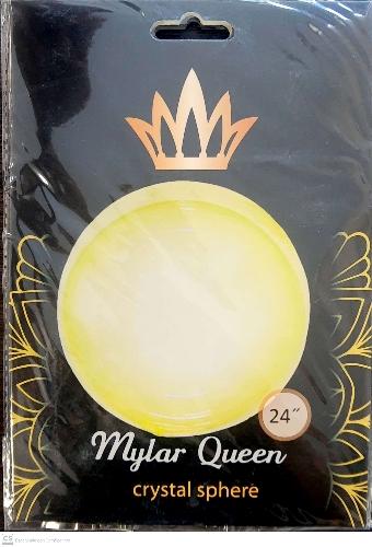 Globo Esfera Cristal Amarillo Pastel 24"