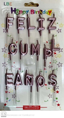 Velas Feliz Cumpleaños Rosa Dior
