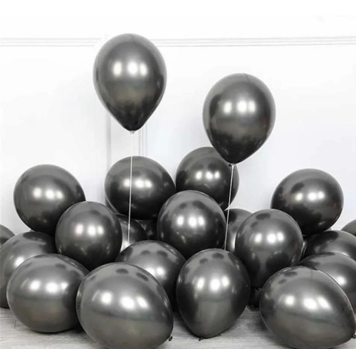 Globos Cromados Negros 12" x 10 unidades