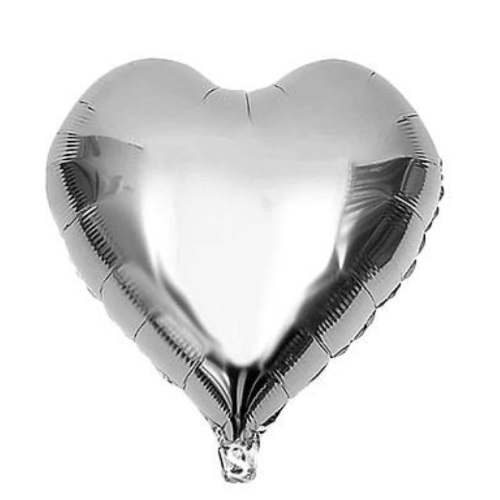 Globo Corazón Plata 18"