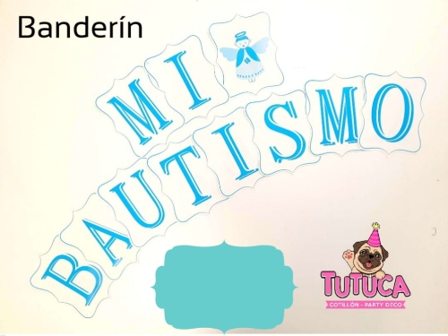 Banderín Mi Bautismo Celeste