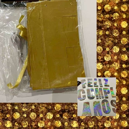 Banderín Feliz Cumpleaños Metalizado Oro
