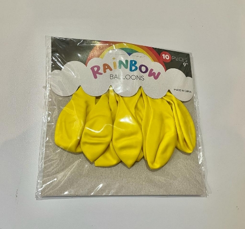Globos Standard Amarillo 9" x 10 u