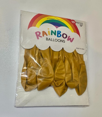 Globo Perlado Dorado 12” x 10 u