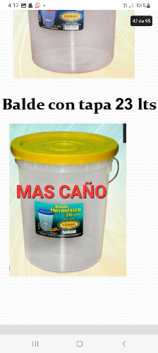 BALDE 23 LTS + CAÑO TRANS. SUMAC