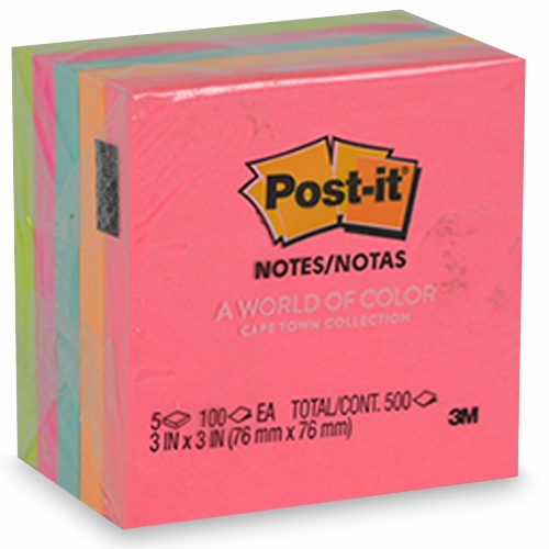 POST IT NOTE 3X3 5 COLS. NEON 3M
