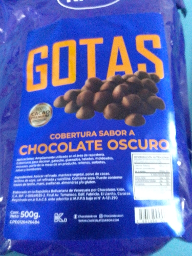 Gotas de chocolate oscuro