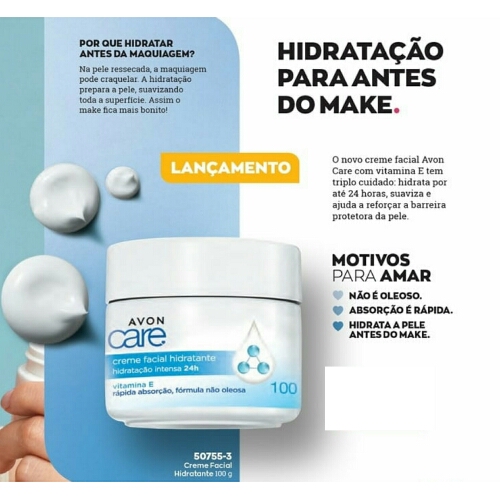 CREMA FACIAL AVON CARE HIDRATANTE INTENSIVA 24H -100g