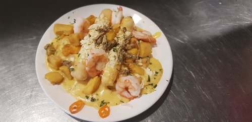 Dedos de yuca con camaron
