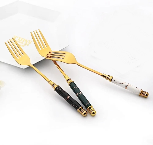 343 tenedor gold mental Blanco