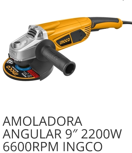 AMOLADORA INGCO 9" 2200W 6600 RPM