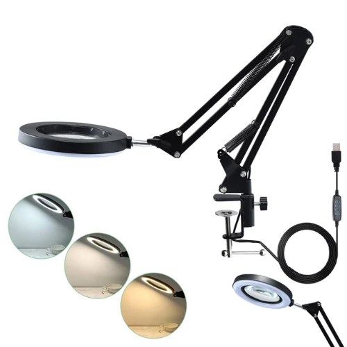 Lámpara led lupa Óptica 8x /3 colores