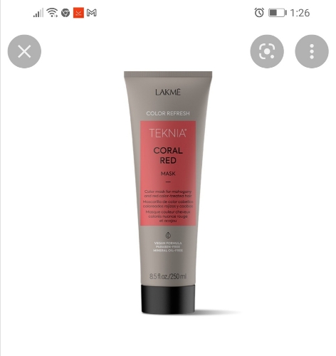 LAKME TEKNIA CORAL RED 
 COLOR  REFRESH MASK