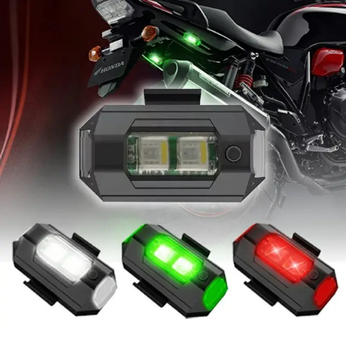 Luces led recargable 
????????????????????????????????

Moto, auto, Dron, stop, advertencia 
7 colores 
7 formas de uso 
IP 67
