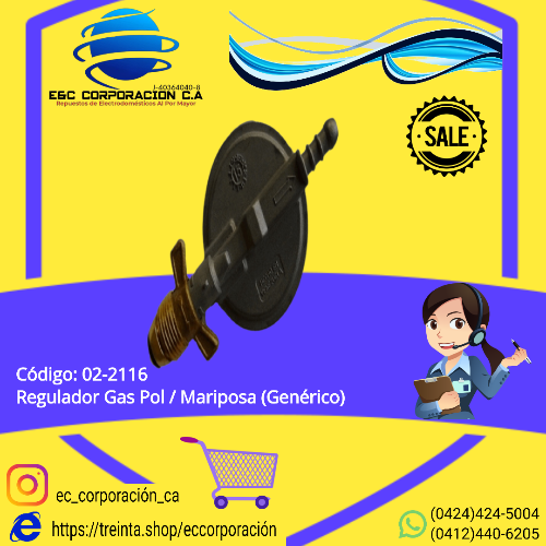 REGULADOR GAS POL/MARIPOSA (GENERICO)
