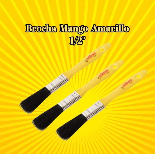 BROCHA MANGO AMARILLO 1/2"