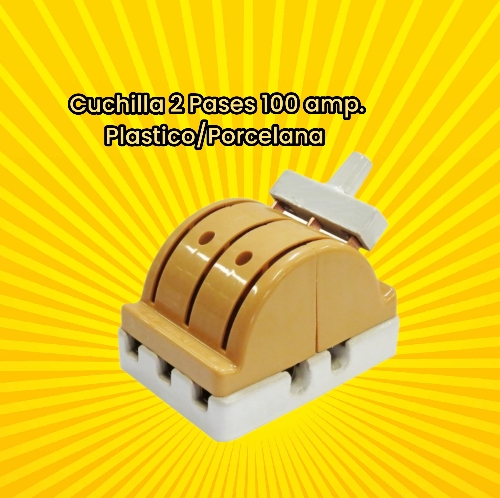 CUCHILLA 2 PASES 100 AMP. PLASTICO/PORCELANA