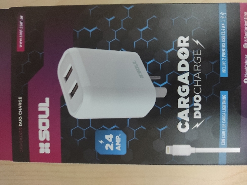 Cargador Soul duo Charge 2.4A v8
