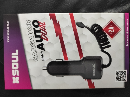 Cargador Soul auto dual v8 2A