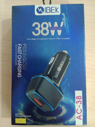 Cargador Ibek Auto38w usb/ tipo c  AC-38