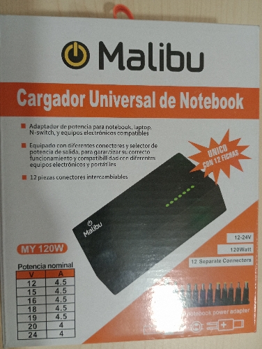 Cargador universal notebook MalibU 120w